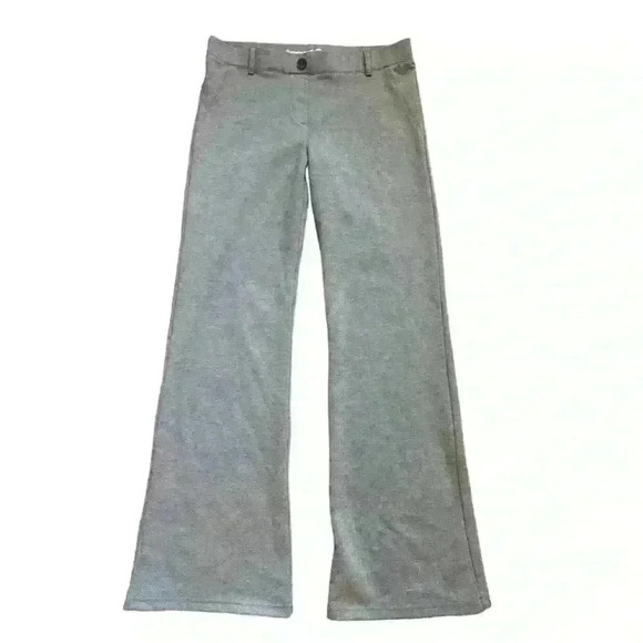 Betabrand Pants - Betabrand Women's Gray and Tan Flared Dress Pants Pull-On Petites Size M